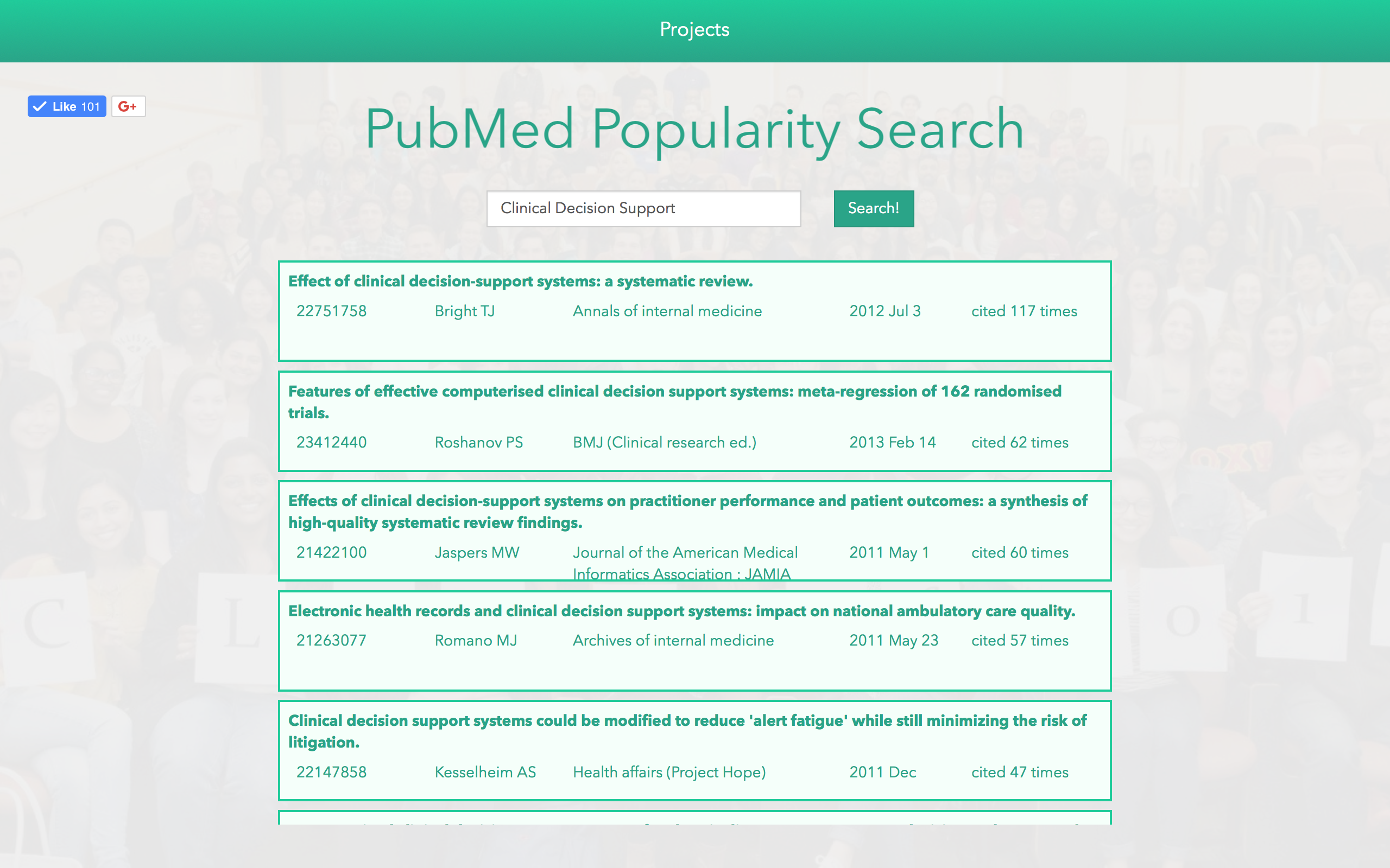 PubMed Popularity Search